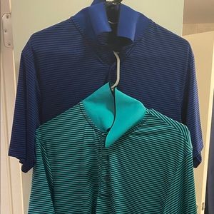 2 Jack Nicklaus Striped Golf Shirts Medium